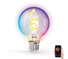 B.V. LED RGBW Stmievateľná žiarovka FILAMENT G80 E27/4,9W/230V 2700K Wi-Fi -