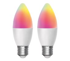 B.V. SADA 2x LED RGBW Stm. žiarovka MESH Smart C37 E27/6,5W/230V 2700-6500K -