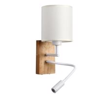 Brilagi Brilagi - LED Flexibilná nástenná lampa 1xE27/25W/230V + LED/3W dub/biela/krémová