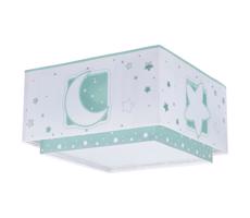 Dalber Dalber 63236H - Detské stropné svietidlo MOONLIGHT 2xE27/60W/230V zelená
