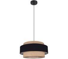 HEXE Luster na lanku CORSA 1xE27/60W/230V čierna/béžová