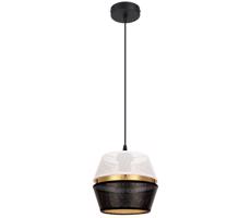 HEXE Luster na lanku PARIS 1xE27/60W/230V biela/čierna/zlatá
