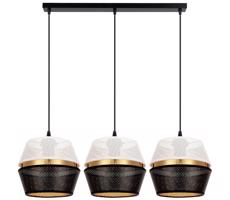 HEXE Luster na lanku PARIS 3xE27/60W/230V biela/čierna/zlatá