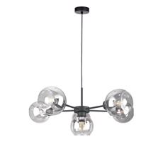 Keter Lighting Luster na lanku KALIOPE 6xE27/60W/230V čierna/číra