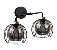 Keter Lighting Nástenné svietidlo SOLO BLACK 2xE27/60W/230V čierna/zlatá