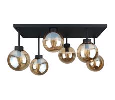 Keter Lighting Prisadený luster DEA 6xE14/60W/230V čierna/dymová béžová