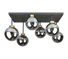 Keter Lighting Prisadený luster DEA 6xE14/60W/230V čierna/zlatá/dymová čierna