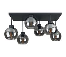 Keter Lighting Prisadený luster NESSA 6xE27/60W/230V čierna/dymová čierna