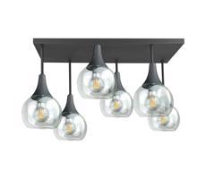 Keter Lighting Prisadený luster SOMA 6xE27/60W/230V čierna/číra