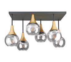 Keter Lighting Prisadený luster SOMA 6xE27/60W/230V čierna/zlatá/číra