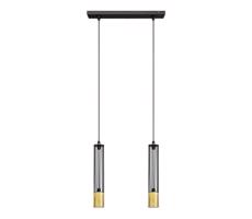 LED Luster na lanku BARS 2xGU10/4,8W/230V čierna/zlatá