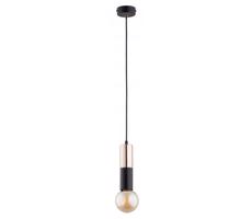 Luster na lanku BOLID 1xE27/60W/230V zlatá/čierna