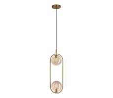 Luster na lanku CORDEL 2xG9/28W/230V mosadz/dymová béžová