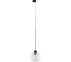 Luster na lanku do 3-fázového lištového systému CUBUS 1xE27/15W/230V čierna/číra