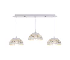 Luster na lanku LISA WHITE 3xE27/60W/230V