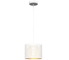 Luster na lanku LOFT SHADE 1xE27/60W/230V pr. 18 cm biela/zlatá