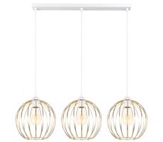 Luster na lanku MATT 3xE27/60W/230V biela/zlatá
