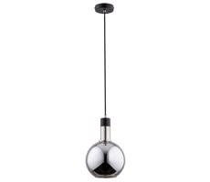 Luster na lanku MAYA 1xE27/60W/230V čierna/lesklý chróm