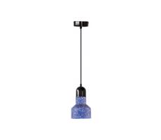 Luster na lanku TERRAZZO 1xE27/60W/230V pr. 12 cm modrá
