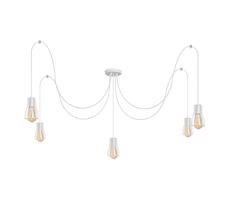 Luster na lanku TUBE 5xE27/15W/230V pavúk biela