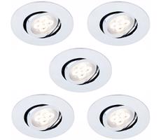 SADA 5x LED Stmievateľné podhľadové svietidlo 1xLED/4,5W/230V lesklý chróm