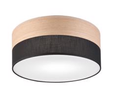Stropné svietidlo SIRJA WOOD 1xE27/15W/230V pr. 35 cm čierna/dub